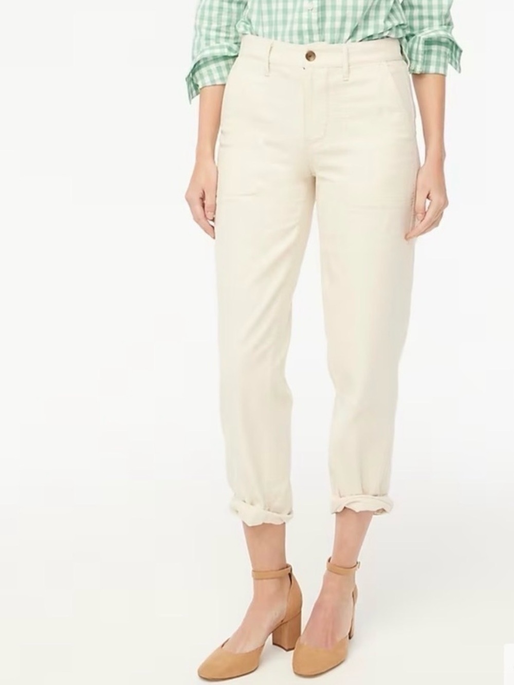 J.Crew Women’s Cotton Camp Pants | Ecru Cream | 14